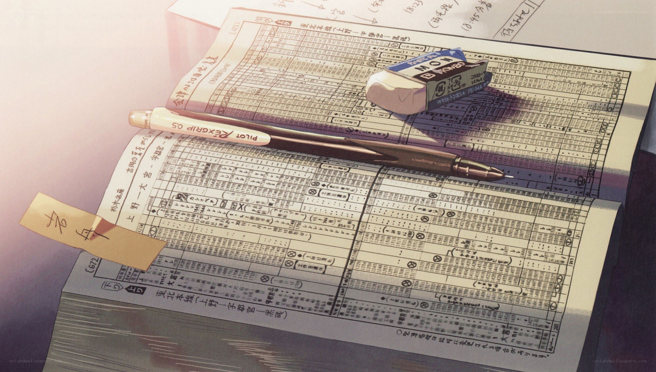 study materials on a desk