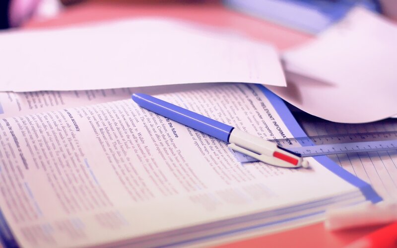study materials on a desk