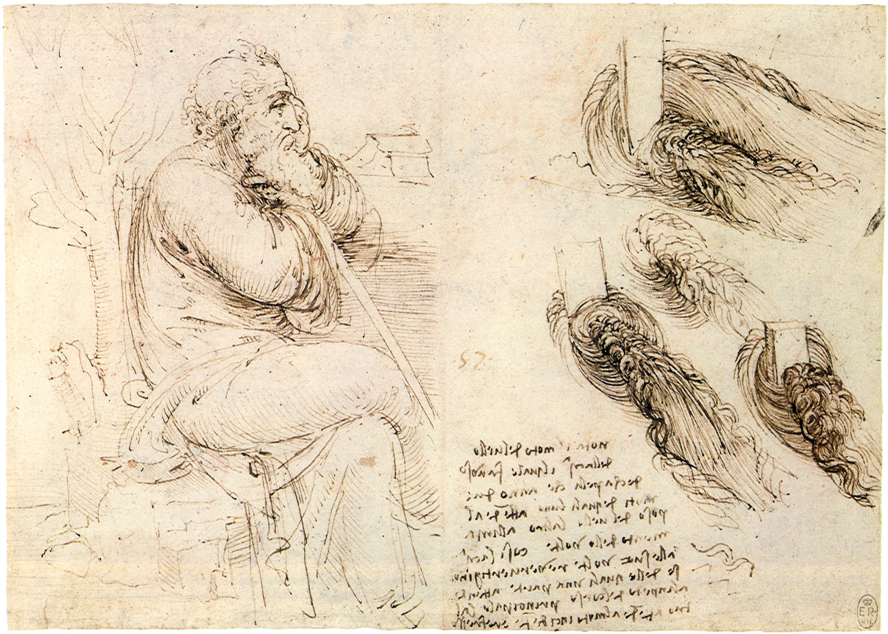 Study of a seated man