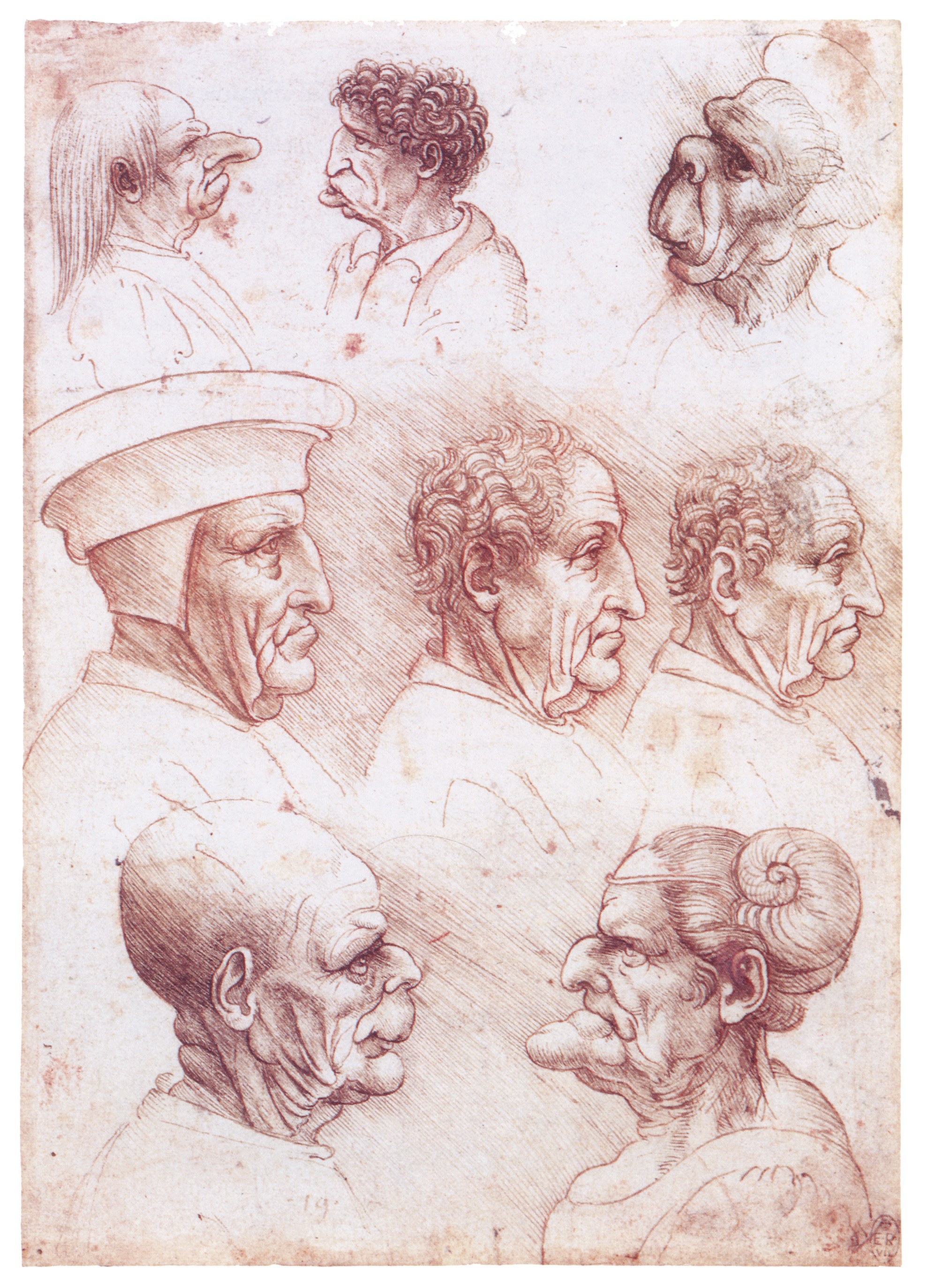 Study of grotesque heads