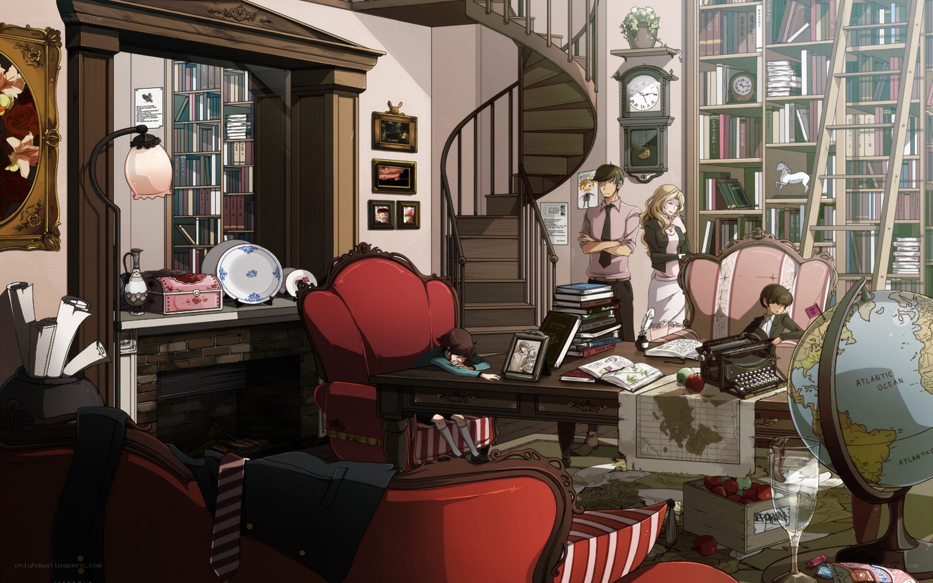 Study room with family