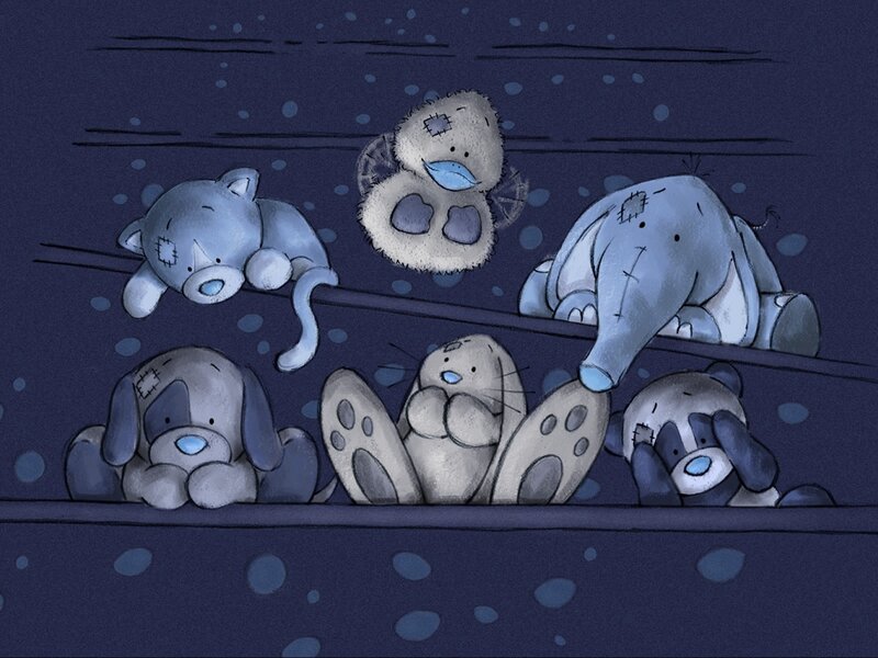 Stuffed animals in a box