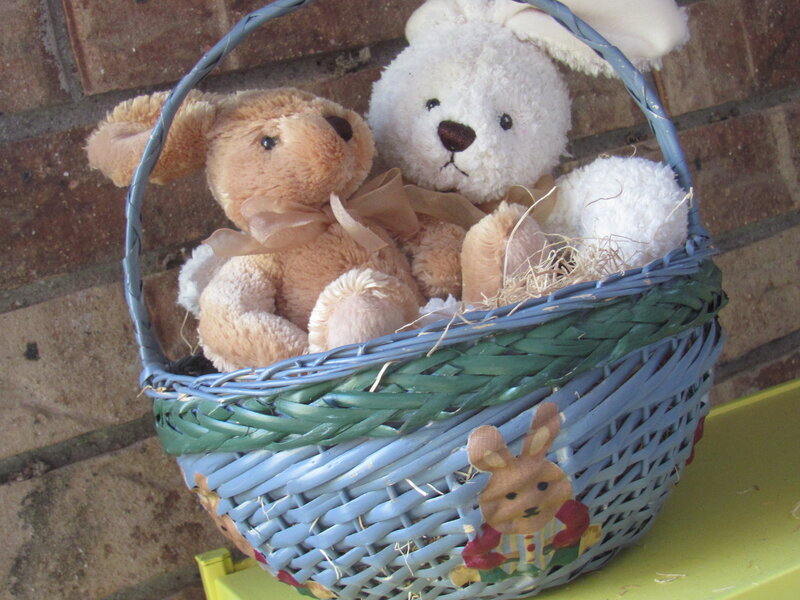 Stuffed Animals in Basket