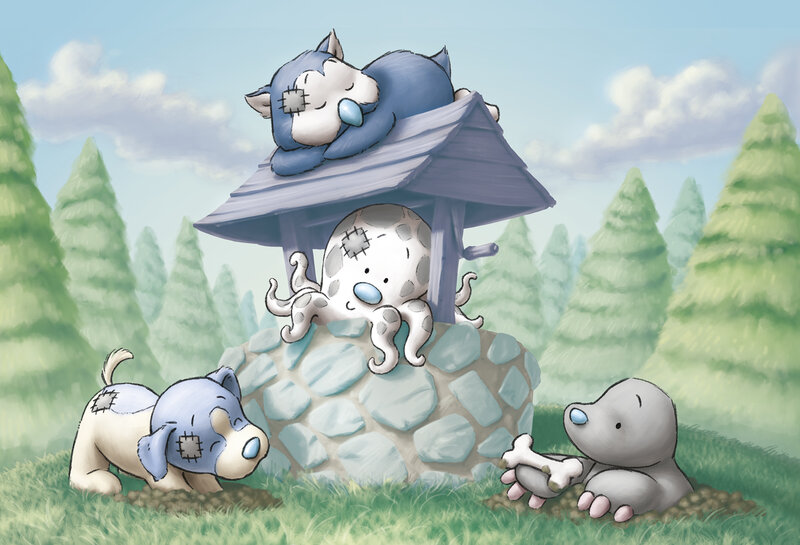 Stuffed Animals in Garden