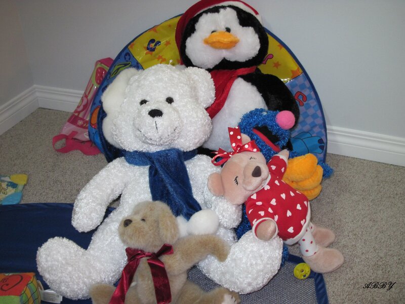 Stuffed Animals in Play Tent