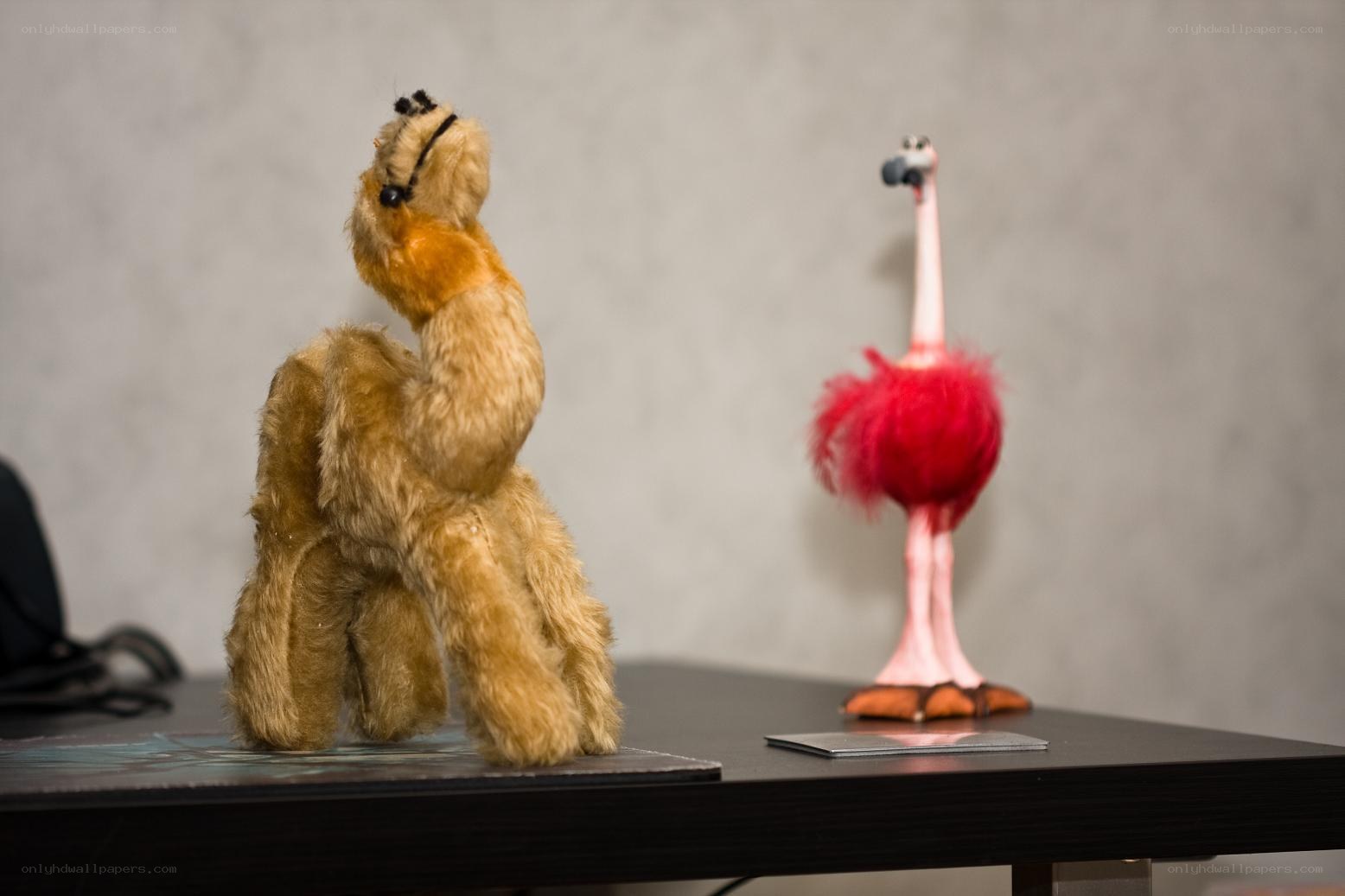 Stuffed animals on a table