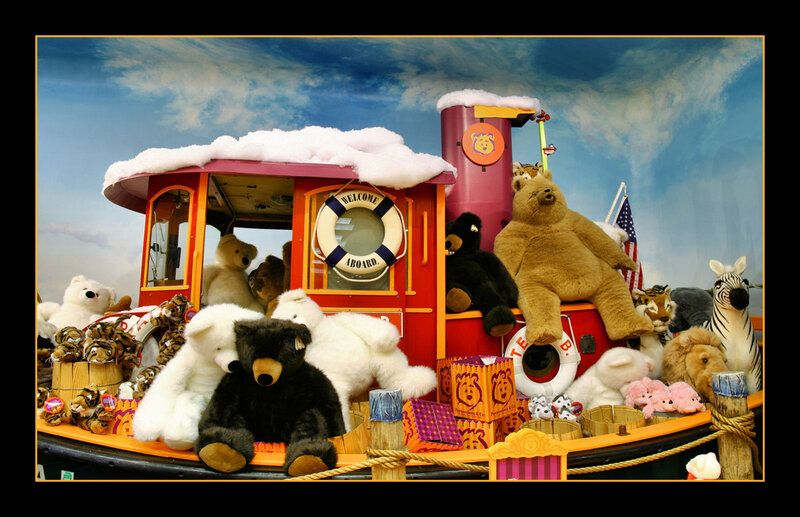 Stuffed Animals on Boat