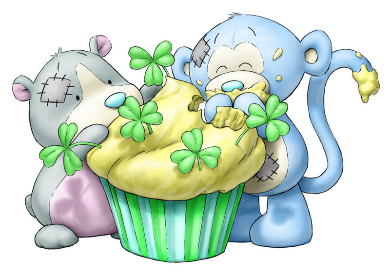 Stuffed Animals with Cupcake