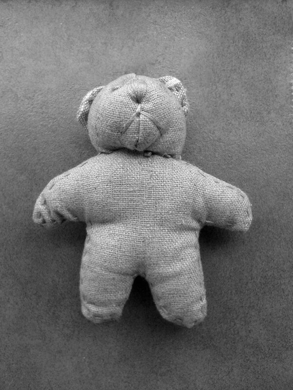 stuffed bear from behind