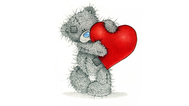 Stuffed Bear Hugging Heart