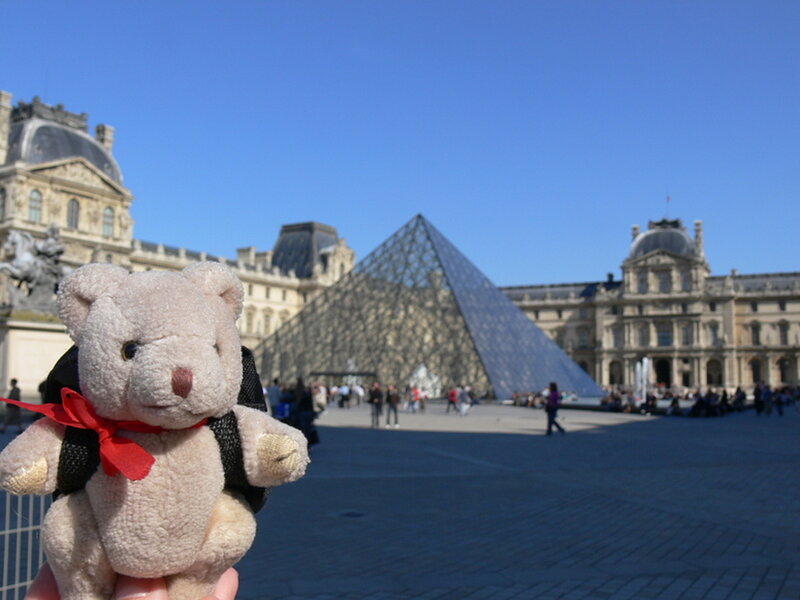 Stuffed Bear in Front of Pyramid
