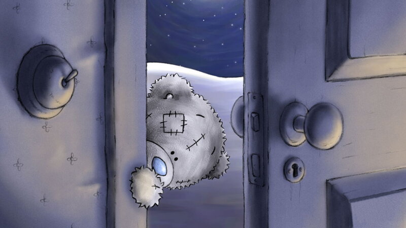 Stuffed Bear Peeking Out — Blue
