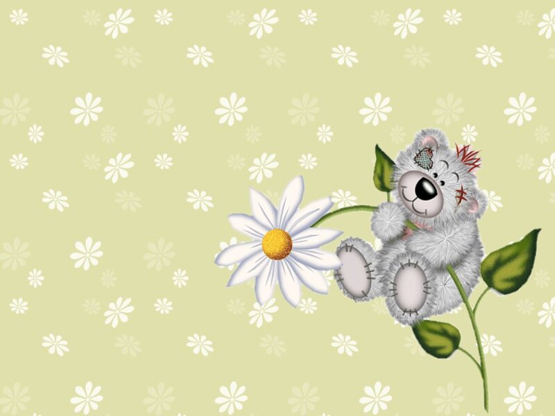 Stuffed Bear with Daisy