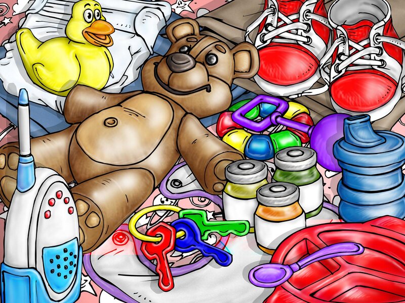 Stuffed Bear with Toys