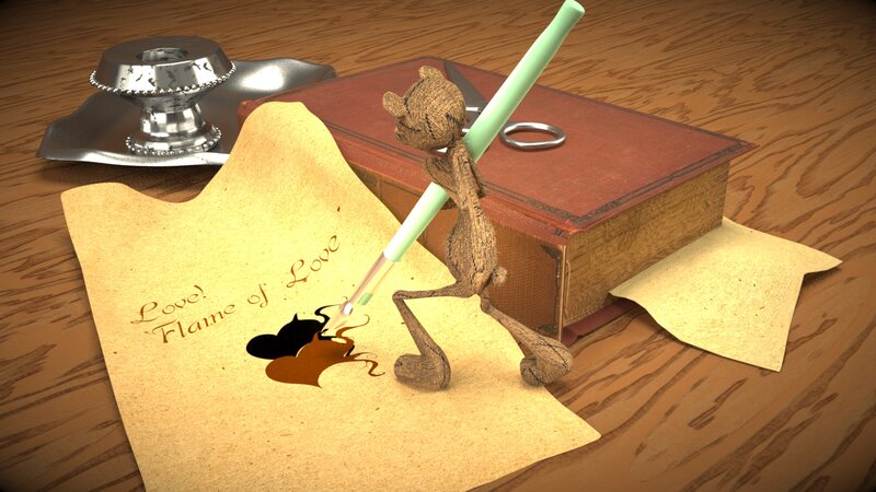 Stuffed Bear Writing