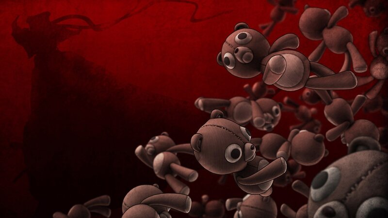 Stuffed Bears Floating — Red