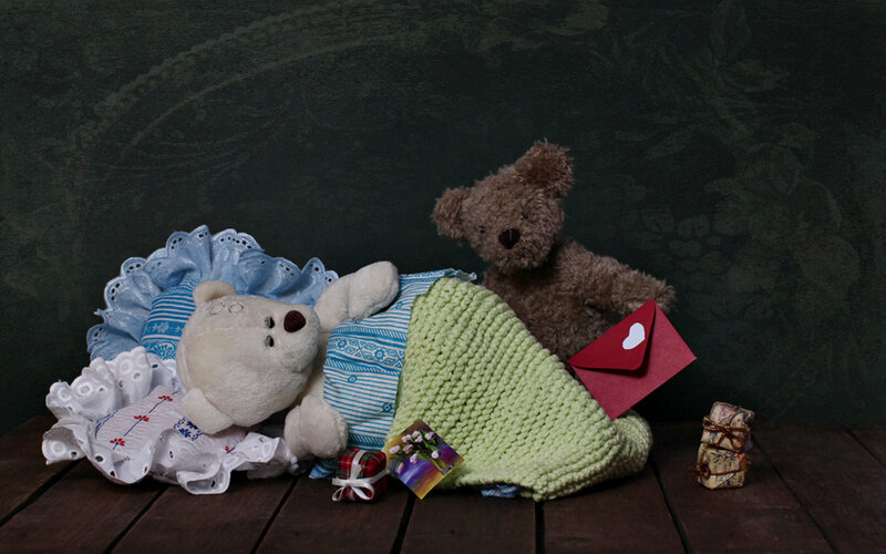 Stuffed Bears on Table