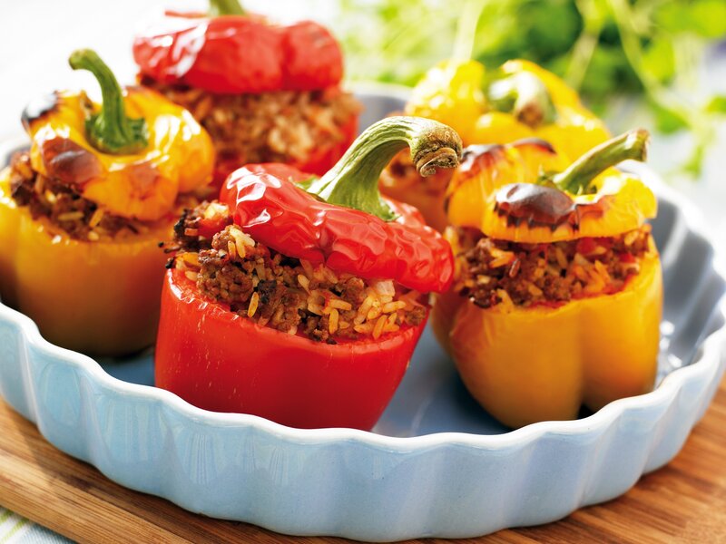 Stuffed Bell Peppers — Red