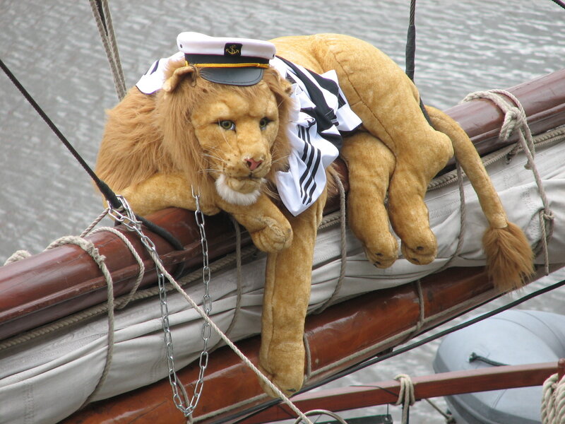 Stuffed Lion on Boat