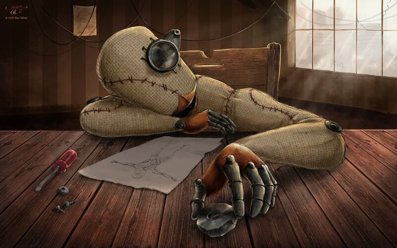 Stuffed Robot on Table