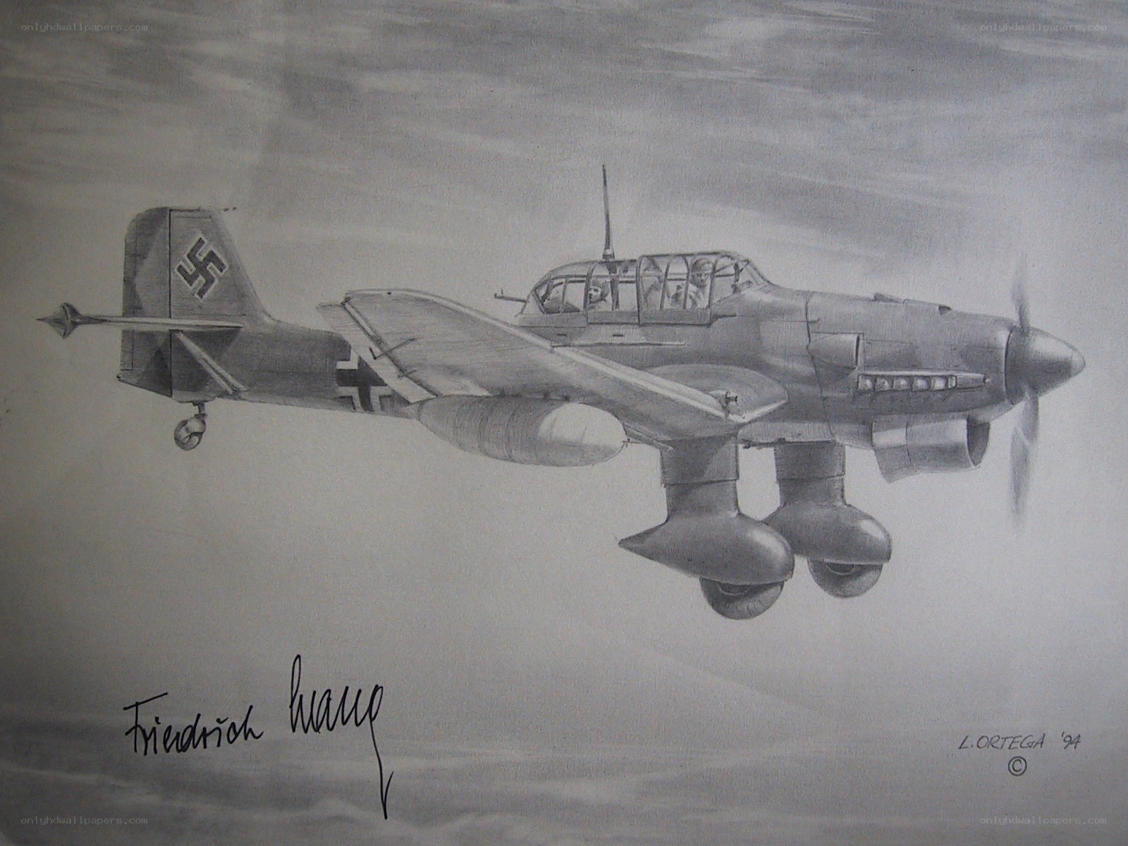 Stuka dive bomber drawing