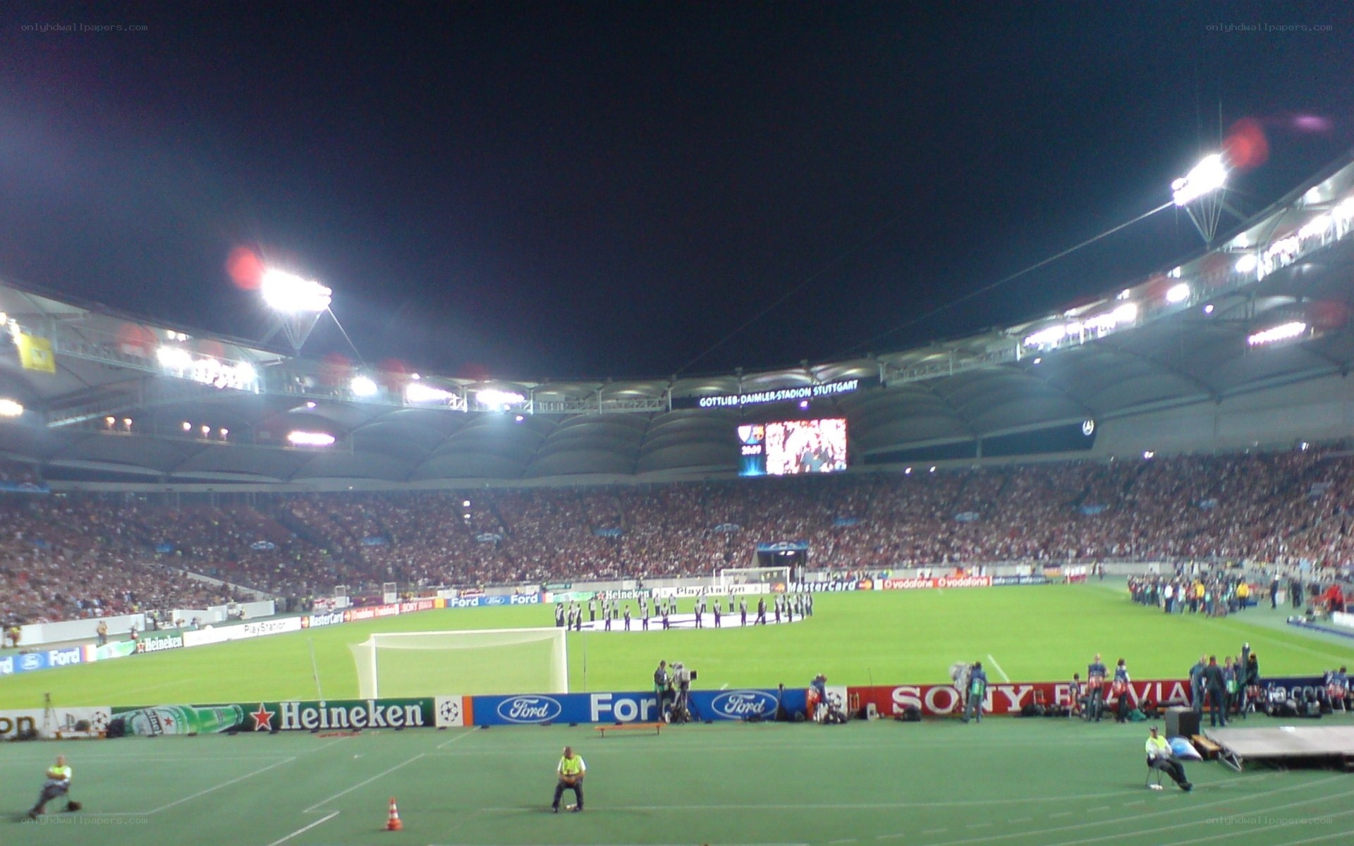 Stuttgart stadium at night