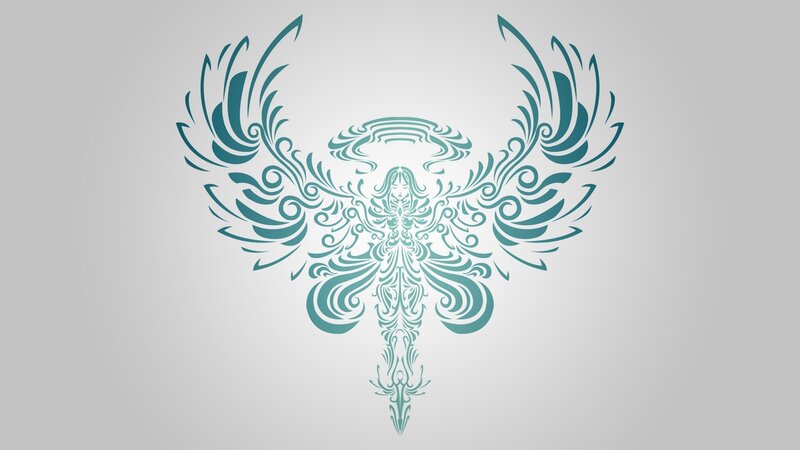 Stylized Angel Figure — Teal