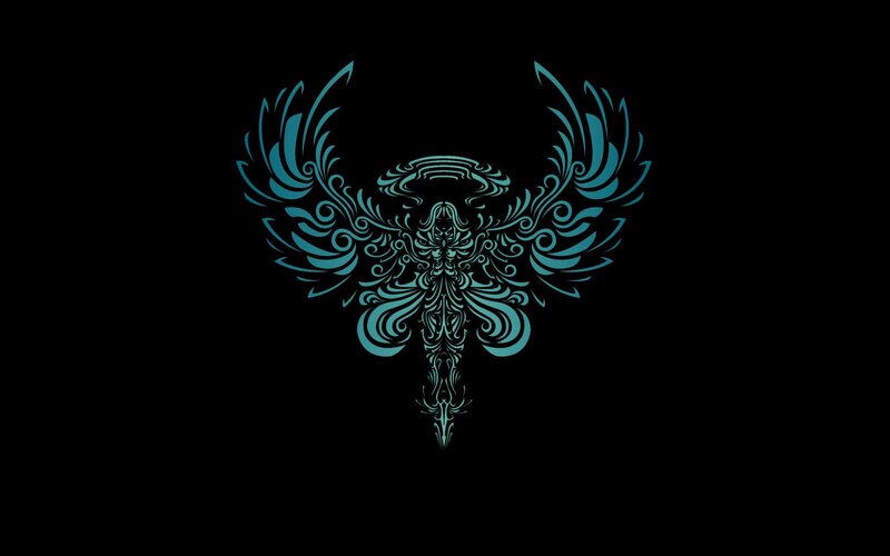 stylized angel wings design