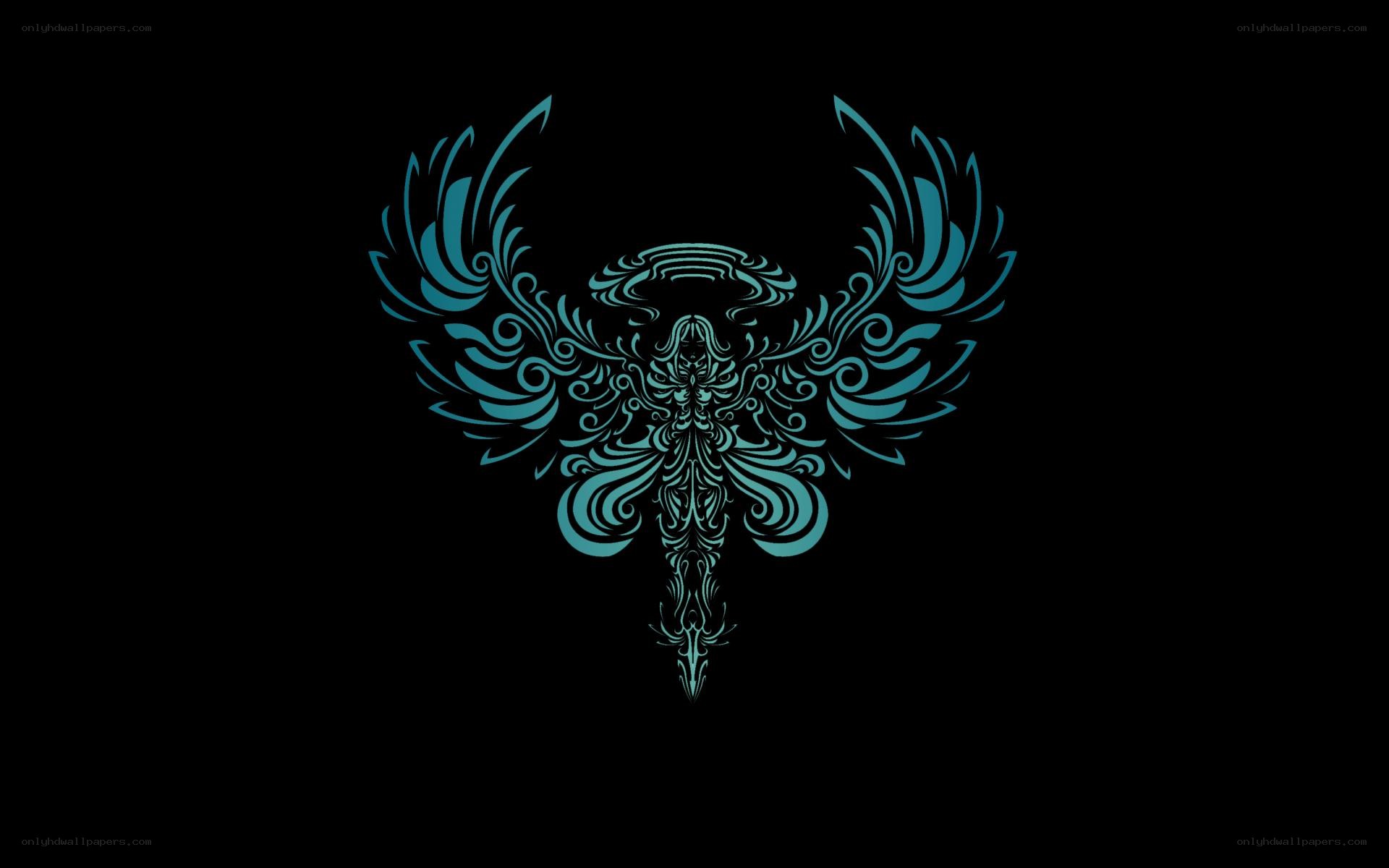 stylized angel wings design