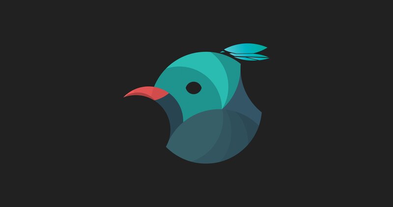 Stylized Bird Head — Teal