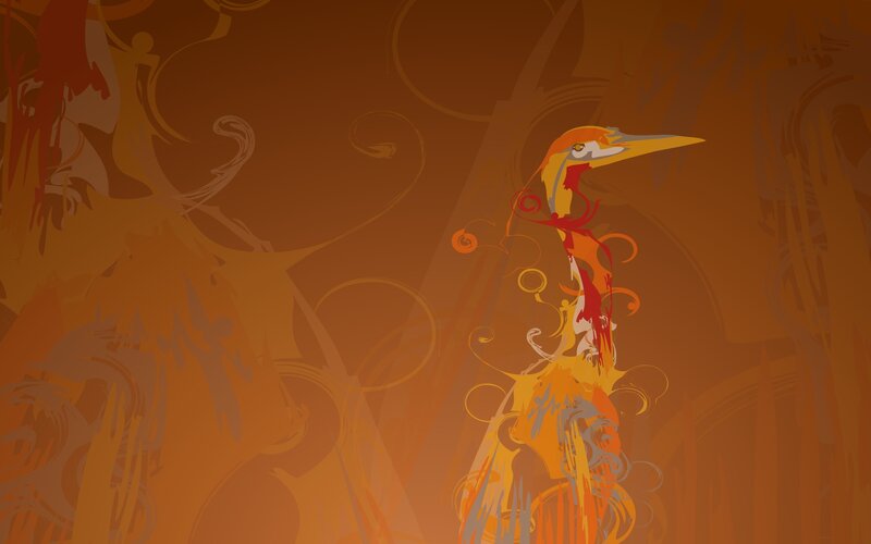 Stylized Bird Illustration — Orange, Dramatic