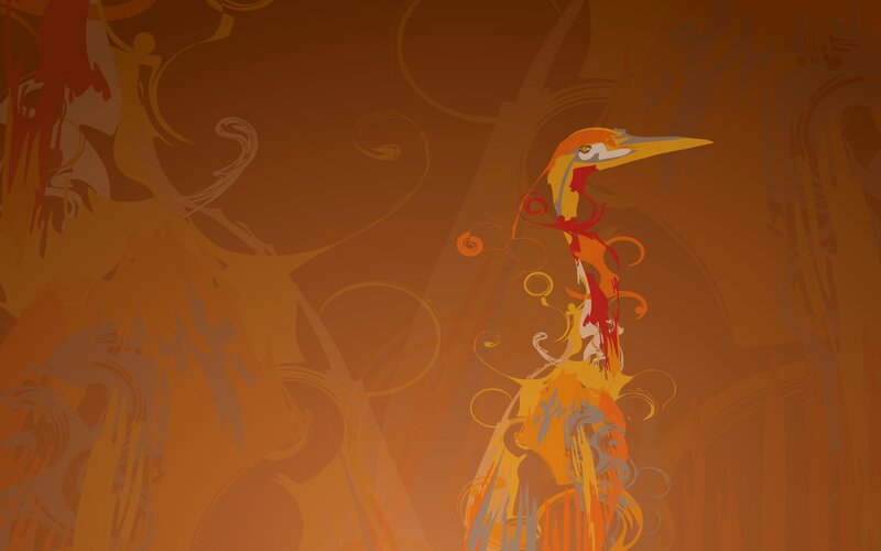 Stylized Bird Illustration — Orange