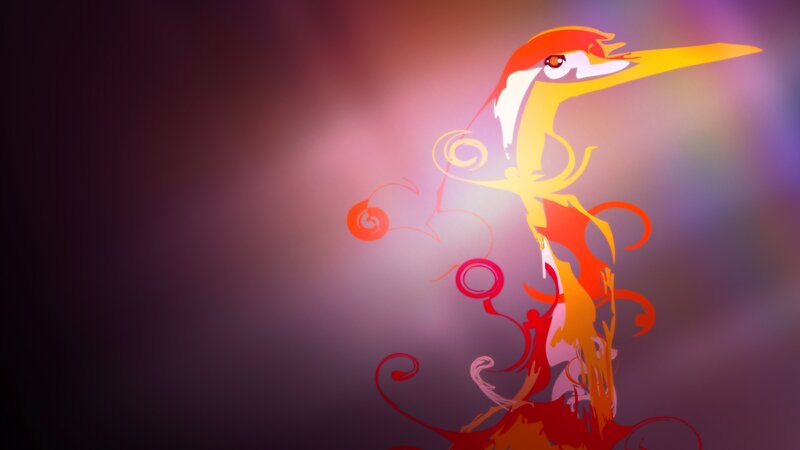 stylized bird with swirling patterns
