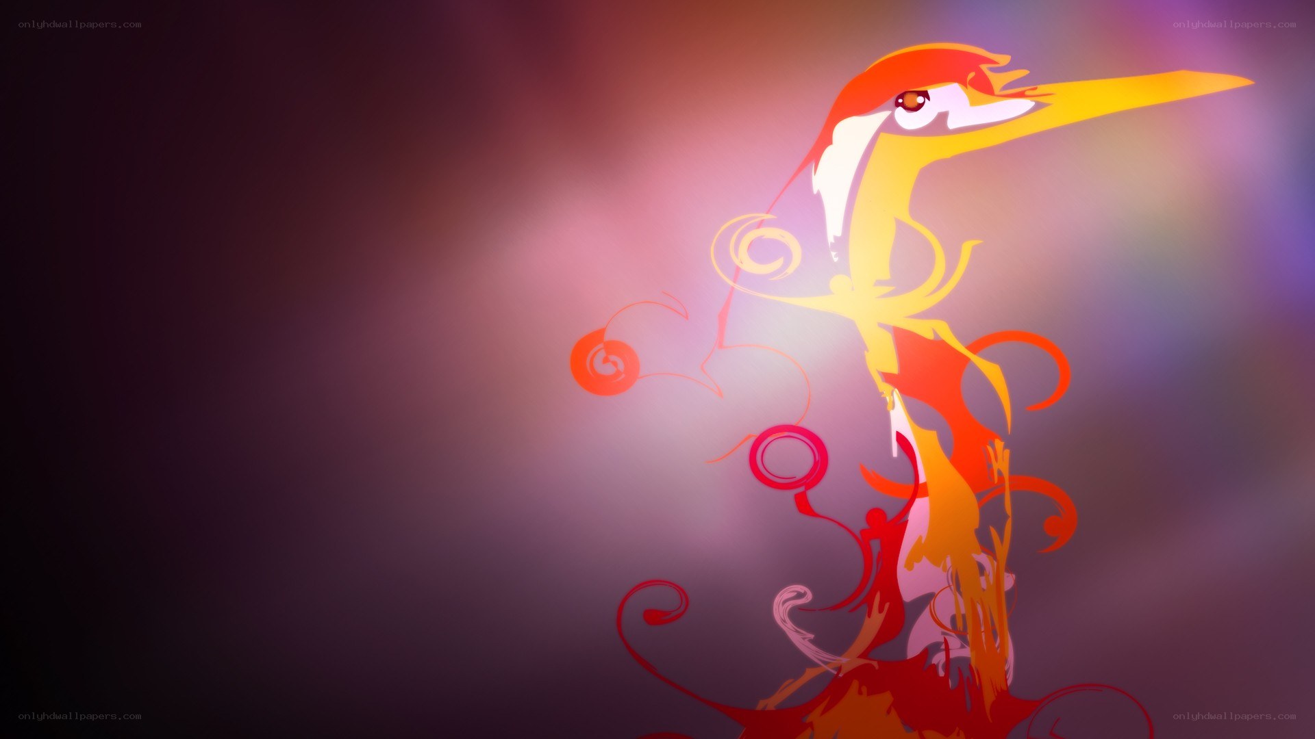 stylized bird with swirling patterns