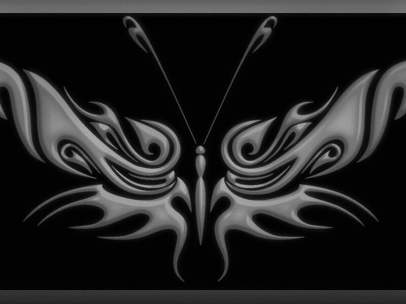 Stylized Butterfly Design — Black