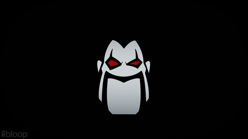 Stylized Character Face — Black, Menacing
