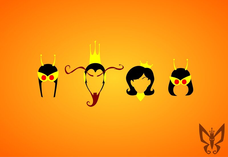 stylized character silhouettes
