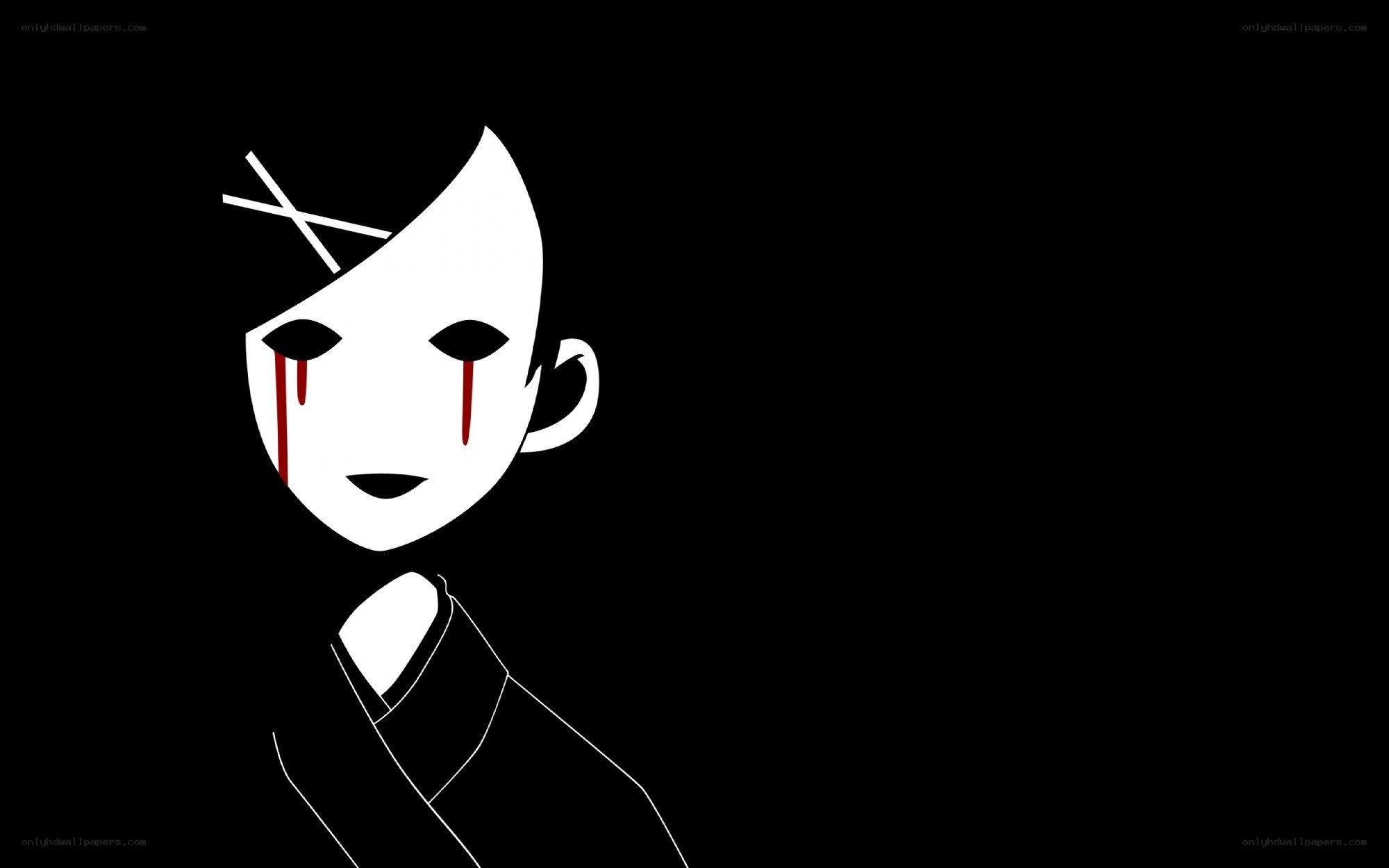 stylized character with blood tears