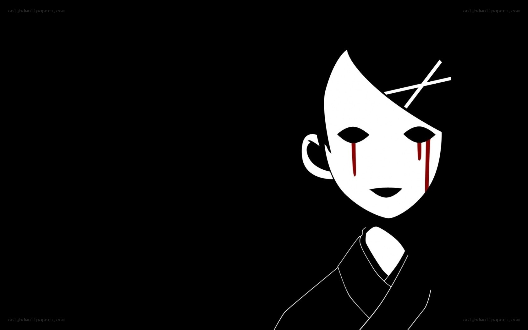 stylized character with blood tears