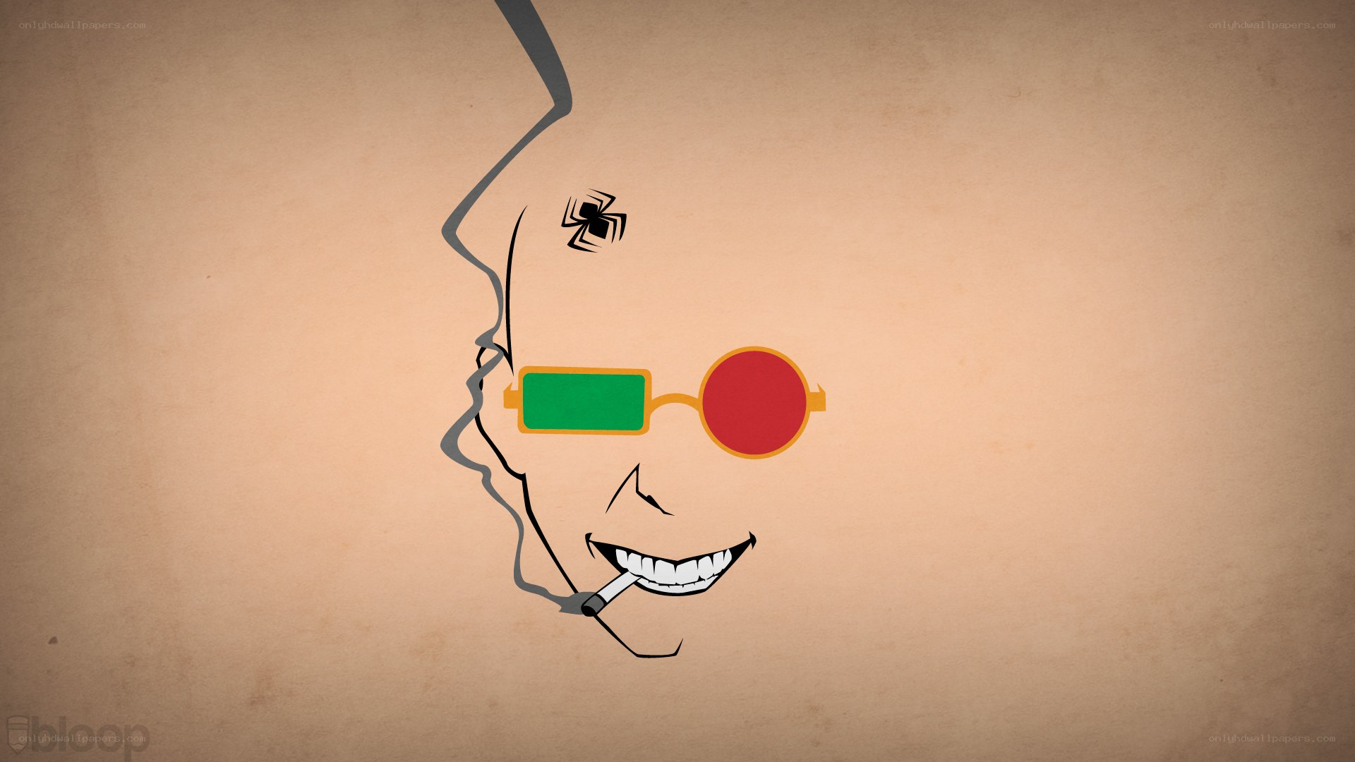 stylized character with glasses