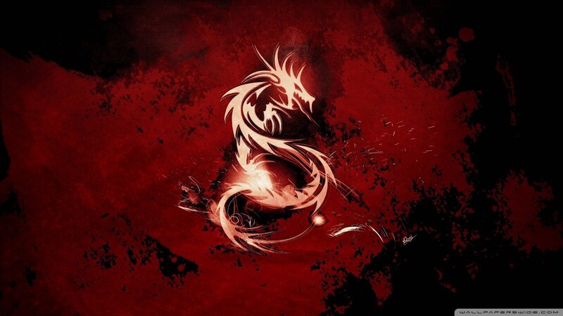Stylized Dragon Illustration — Red