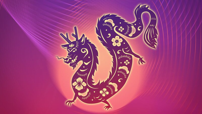 Stylized Dragon Silhouette — Purple