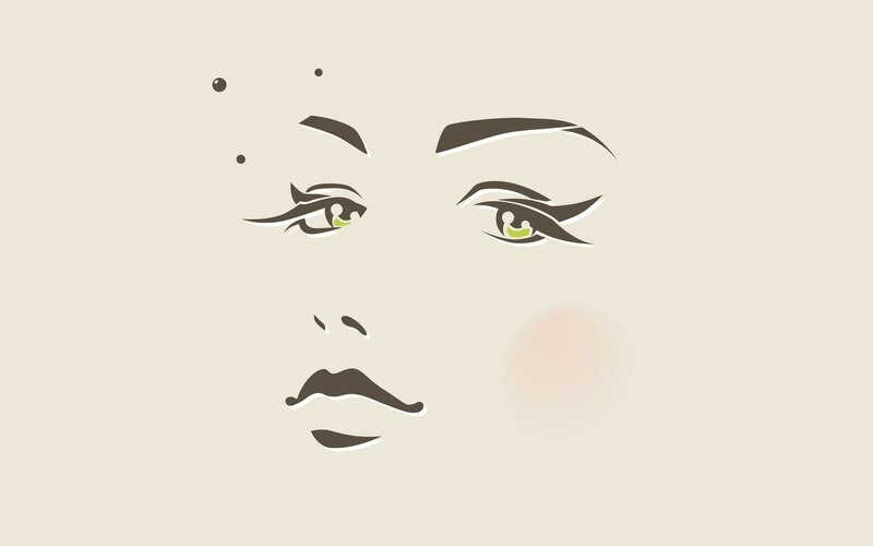 Stylized Face Illustration — Beige
