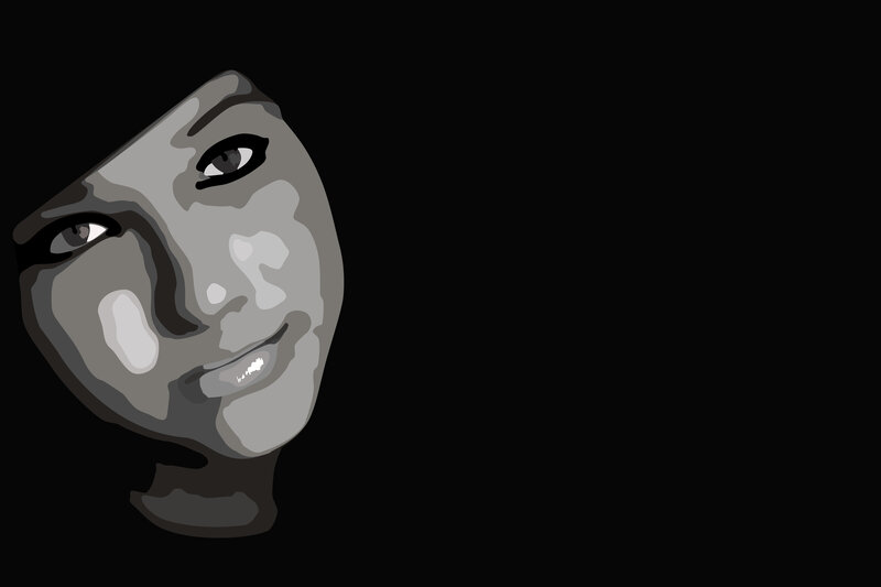 Stylized Face on Black