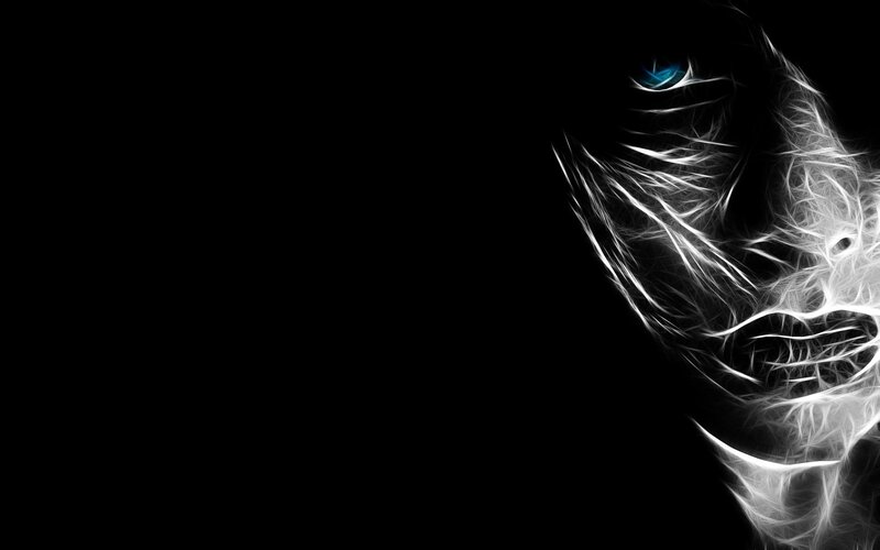 Stylized Face Profile — Black