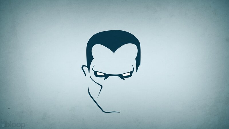 Stylized Face Silhouette — Blue