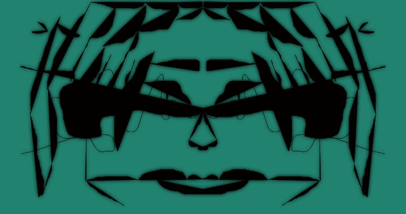 Stylized Face Silhouette — Teal