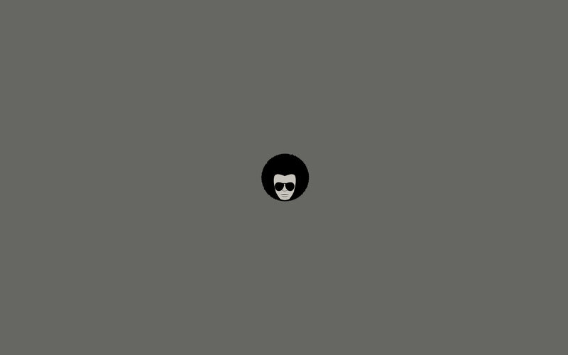 Stylized Face with Afro — Gray