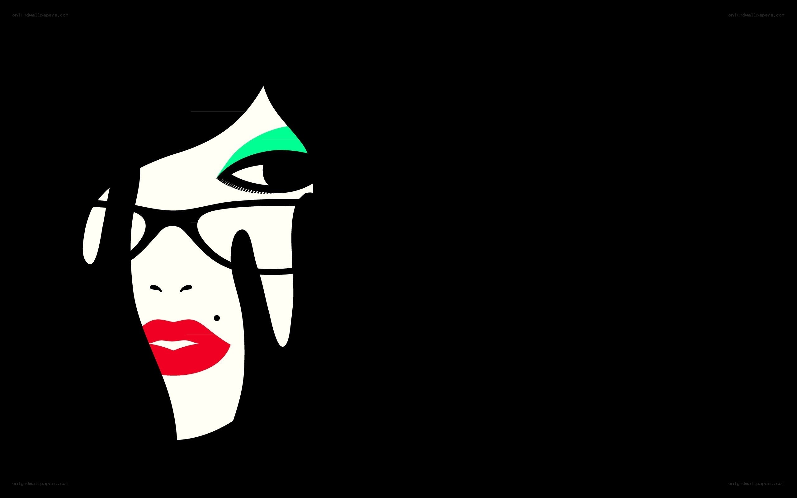 stylized face with bold makeup
