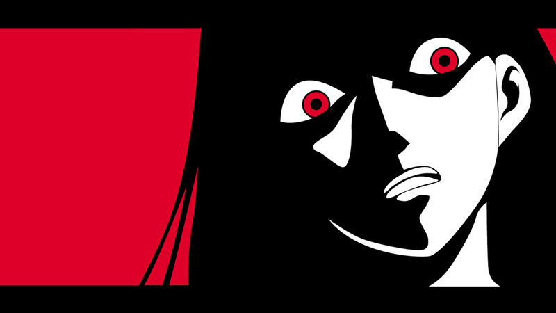 Stylized Face with Red Eyes — Dramatic